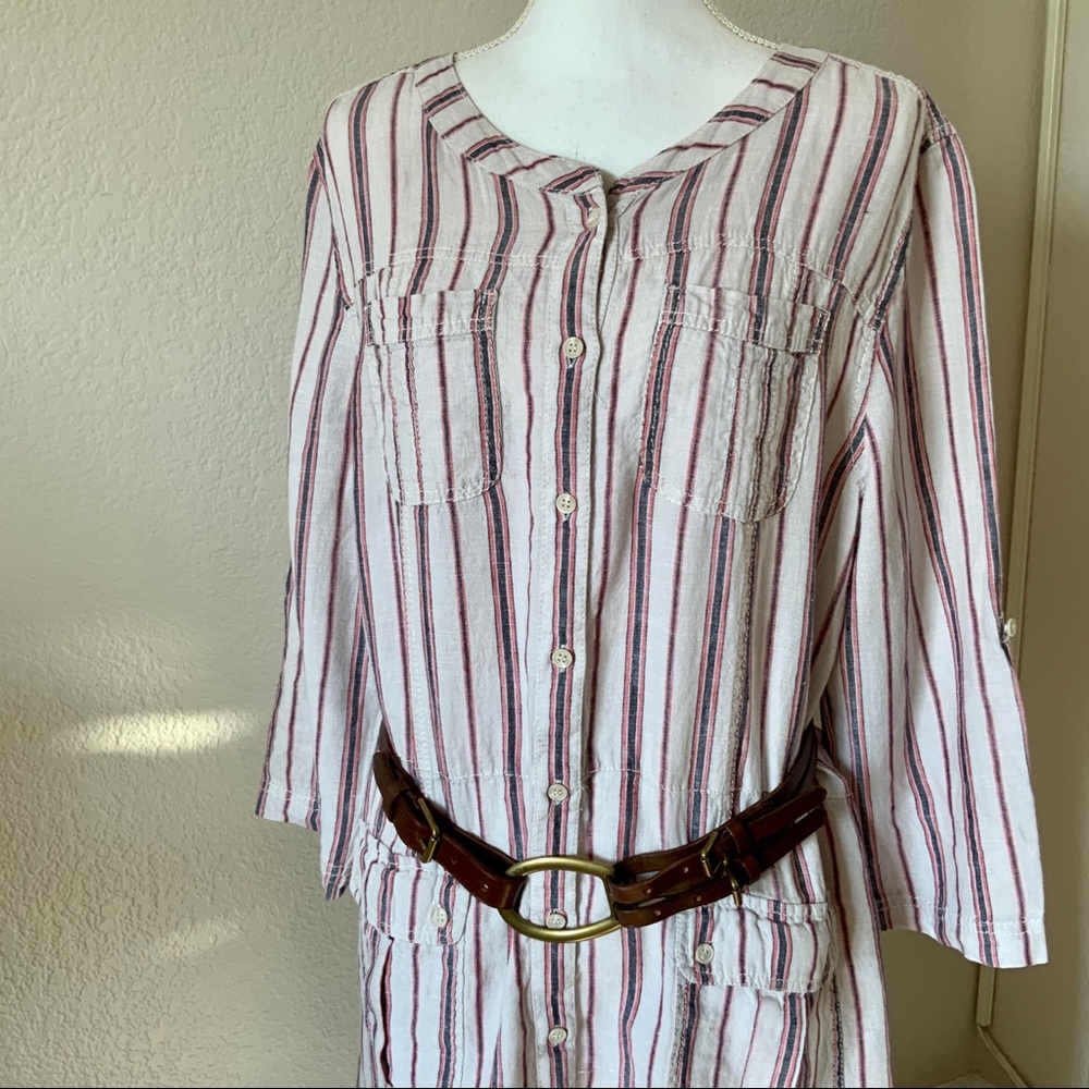 Caslon striped Linen Shirt Dress